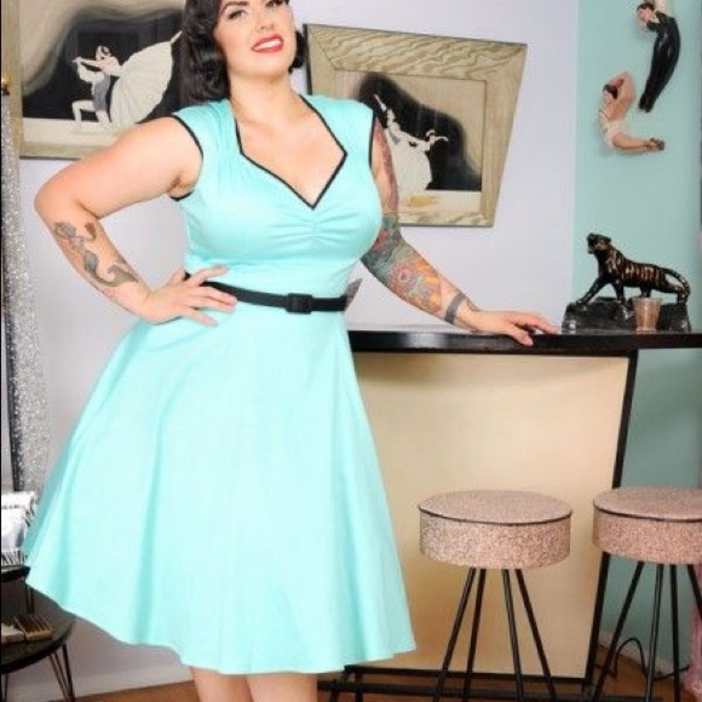 Pinup couture mint green dress